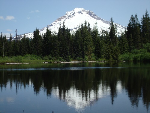 Mt. Hood reflected in Mirror Lake